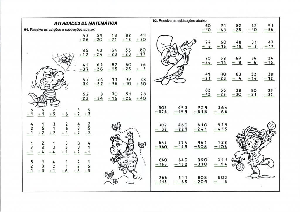 Adição e Subtração-Continhas simples