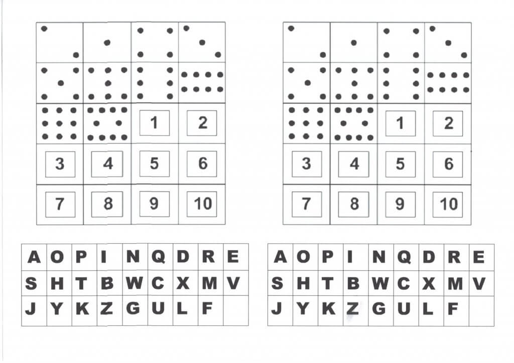 Atividade com numerais e Alfabeto