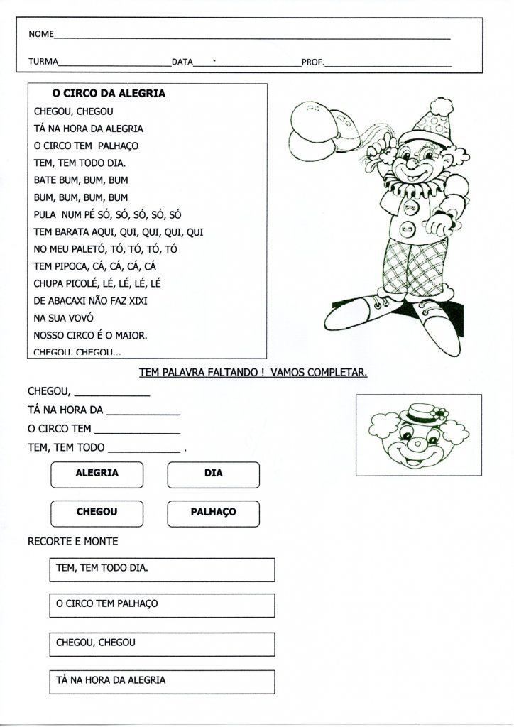 Dia do Circo-Atividades prontas