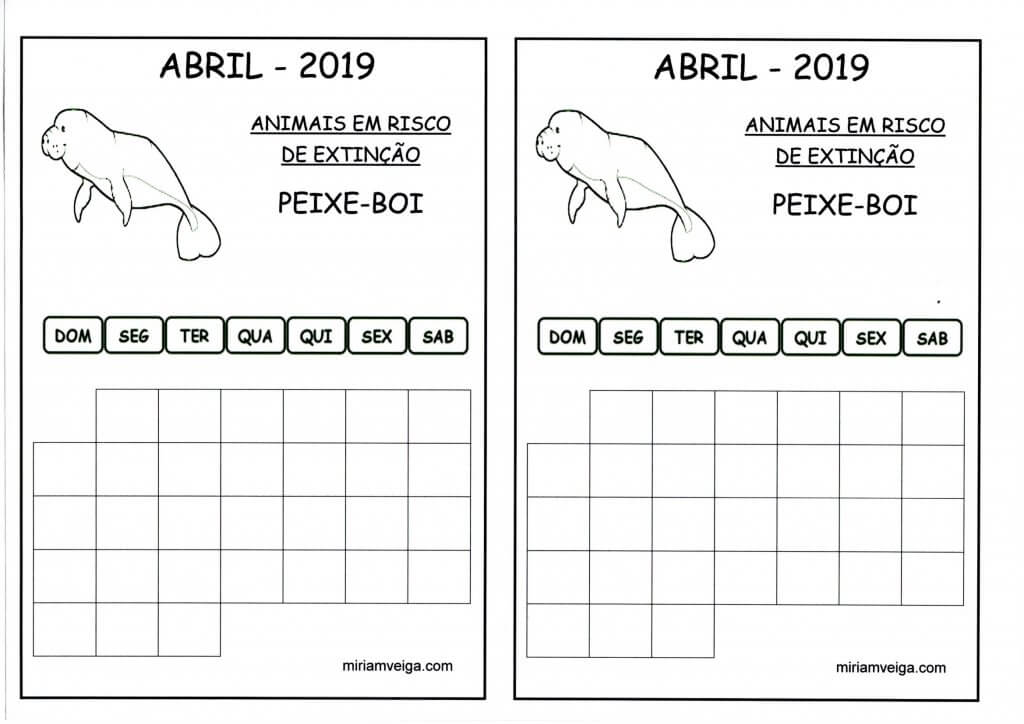 Calendário 2019 Abril-Aluno
