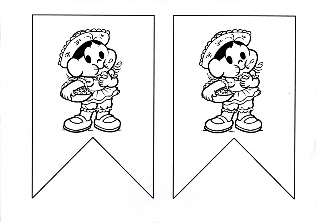 Festa Junina-Bandeirinha-Rosinha e Magali-Magali