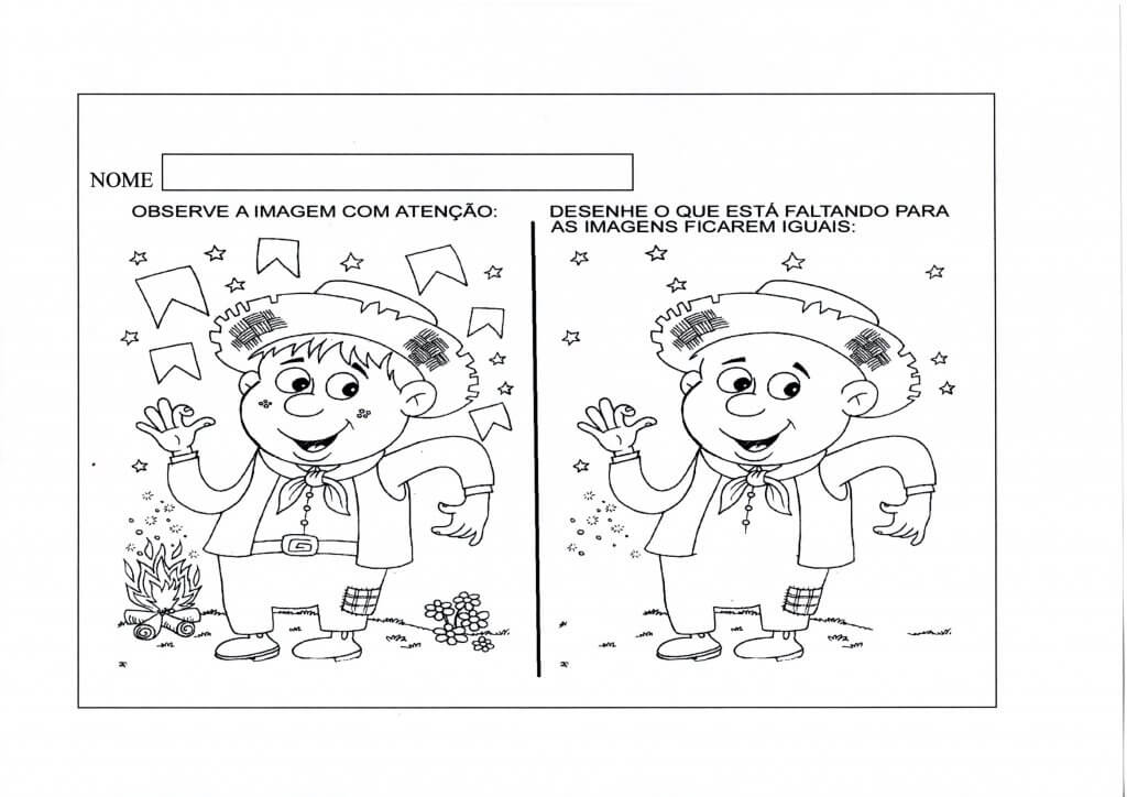 Festa Junina-Complete a figura e Caça-palavras-Complete a figura