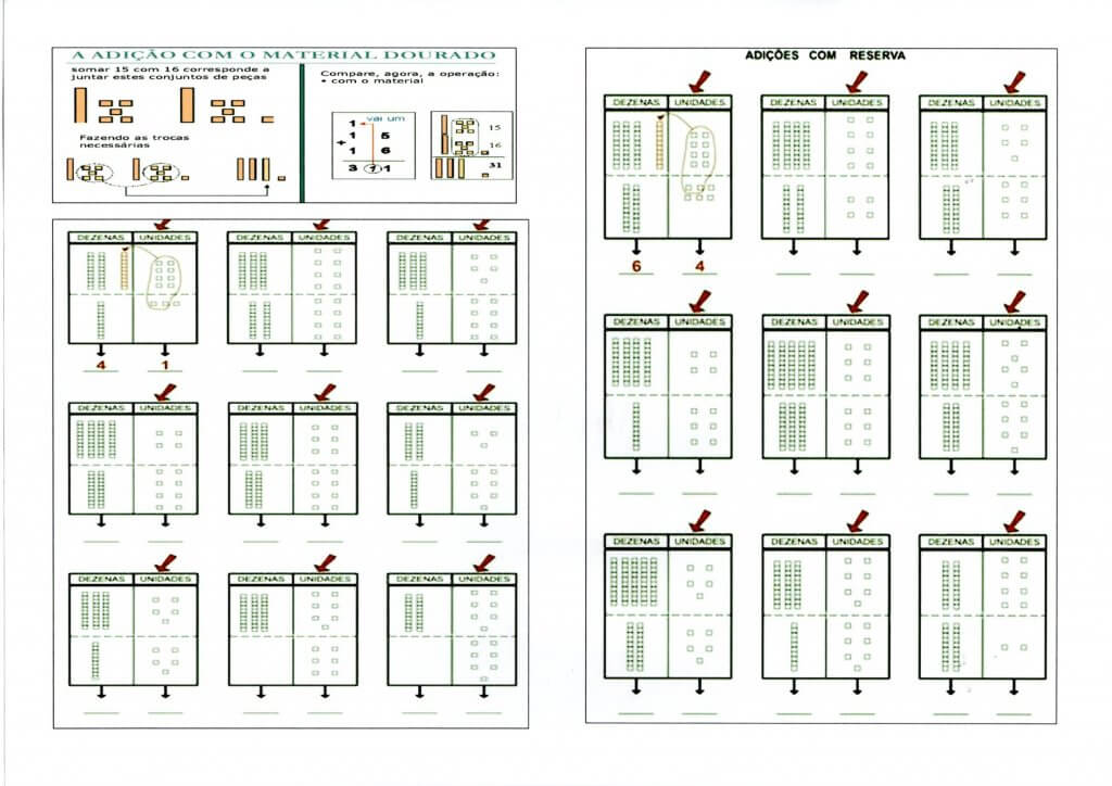 Adição com reserva-Material dourado