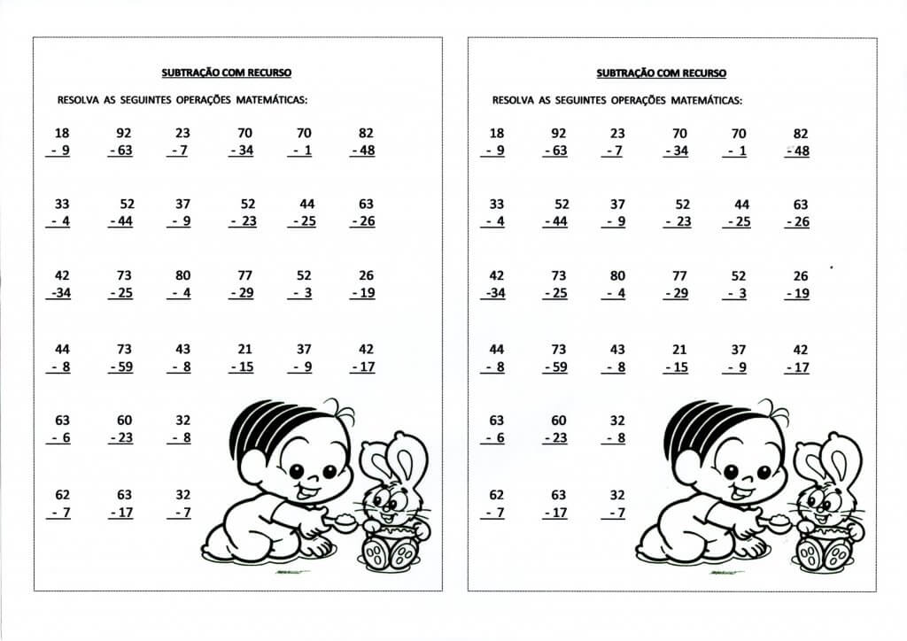 Atividade de Subtração com recurso