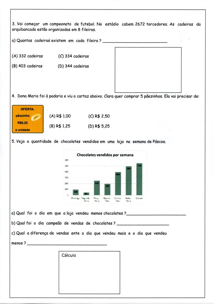 Avaliação de Matemática com unidade, milhar, milhão, decomposição, gráfico., pronta para imprimir e usar-Folha 2 Avaliação 5 Ano-Matemática-2 Trimestre-Folha 2