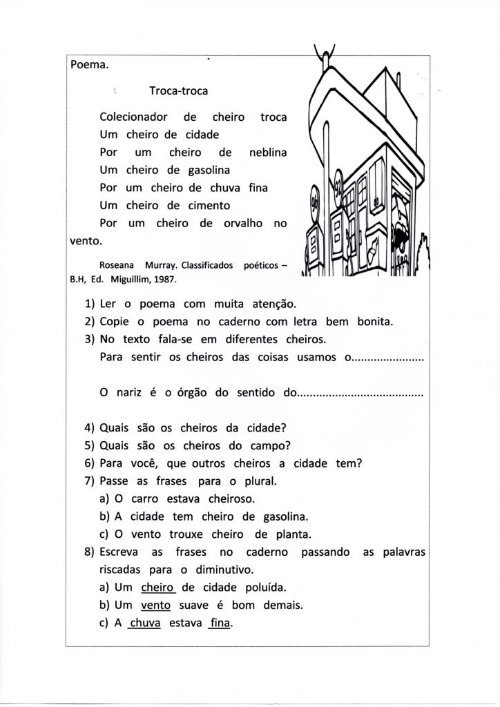 Poema Órgãos dos sentidos-Acróstico com CH e X-Folha 1