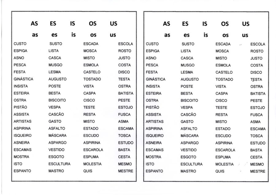 Dificuldades ortográficas AS-ES-IS-OS-US