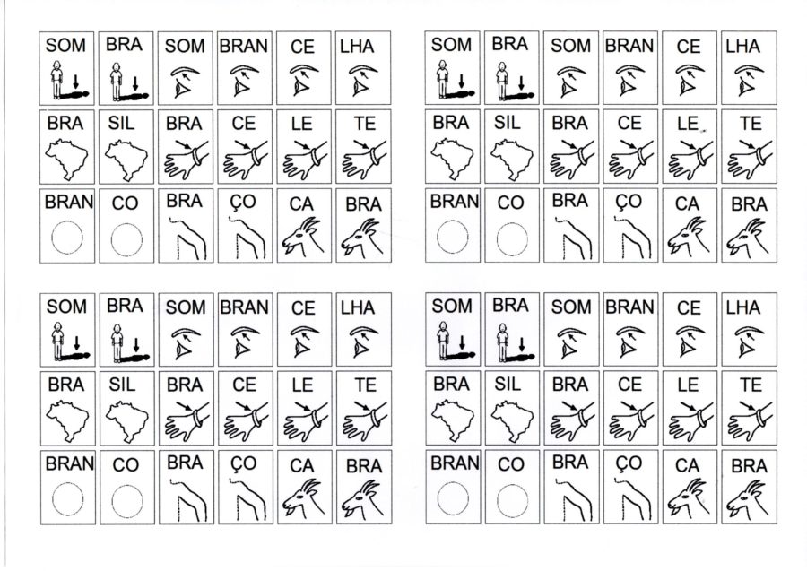 Dificuldades ortográficas-BRA Com figuras para montar palavras