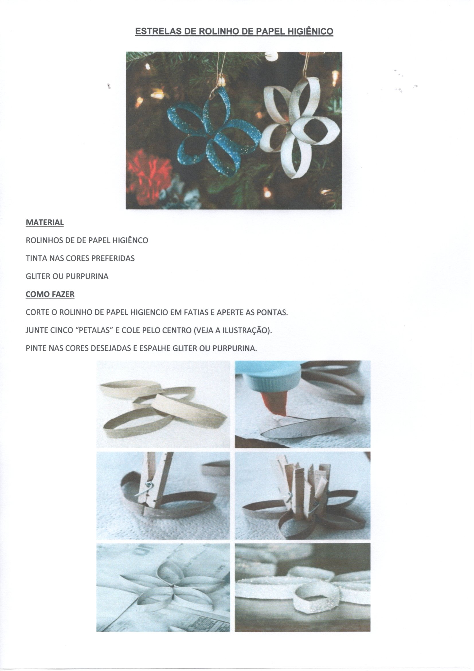 Natal-Estrelas de rolinhos de papel
