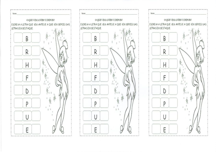 Antes e depois-Sequência do Alfabeto