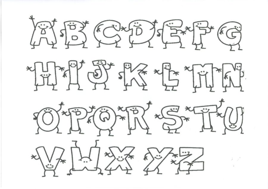 Alfabeto animado com carinhas