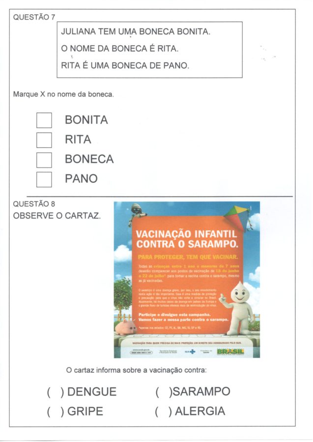 Avaliação Diagnóstica 2 ANO-Alfabeto-Parte 1-Folha 3