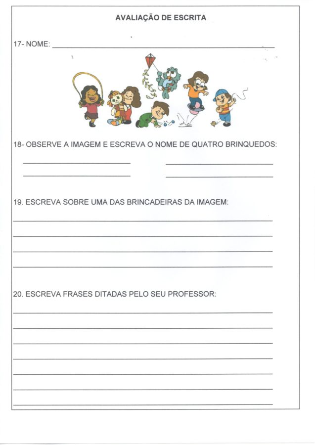 Avaliação Diagnóstica 2 ANO-Alfabeto-Parte 1-Folha 8