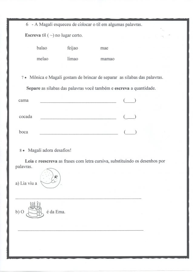 Avaliação Diagnóstica 1 Ano-Português-Parte 1-Folha 2