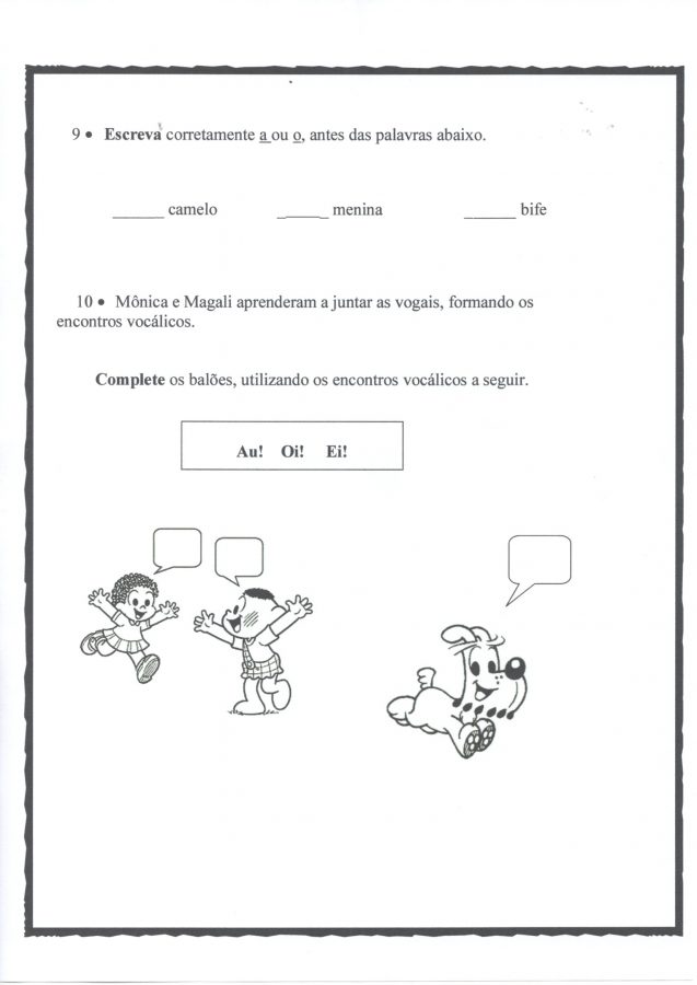 Avaliação Diagnóstica 1 Ano-Português-Parte 2-Folha 4