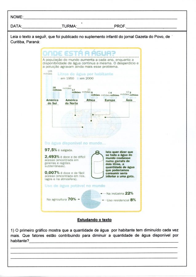 Água-Infográfico para interpretação-Folha 1