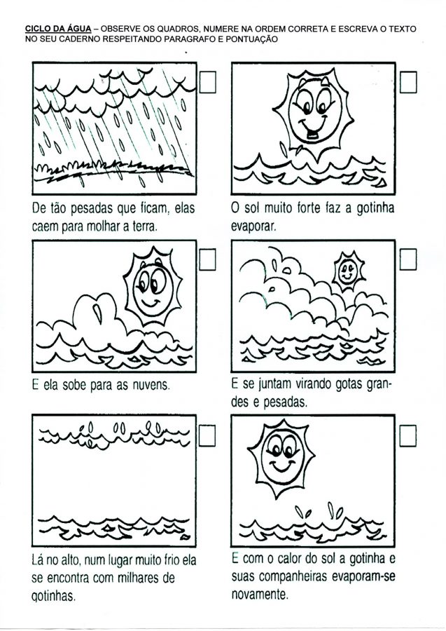 Ciclos da Água-Ordenar e pontuar