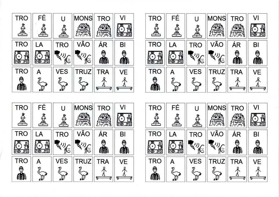 Sílabas com desenhos para montar palavras