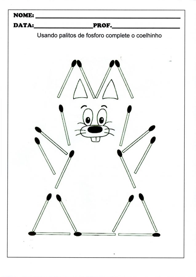 Páscoa-Coelho com palitos de fósforo