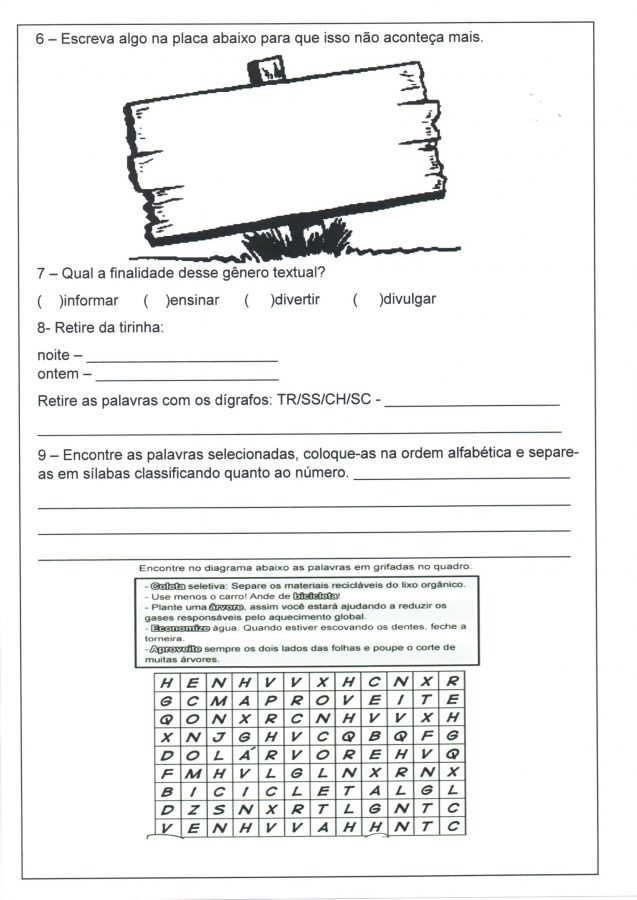 Meio-ambiente com tirinha-Parte 2