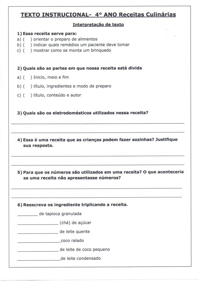 Texto instrucional Receitas Culinárias-Parte 2