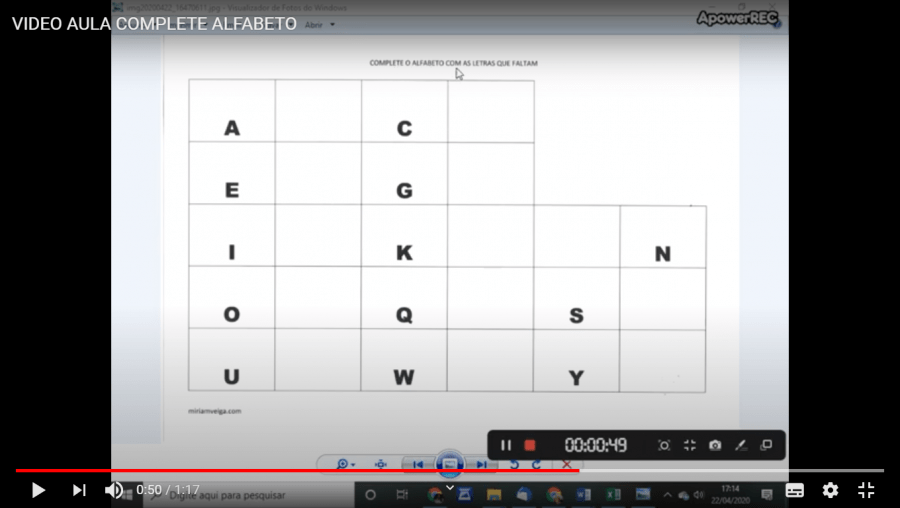 VIDEOAULA-COMPLETE O ALFABETO