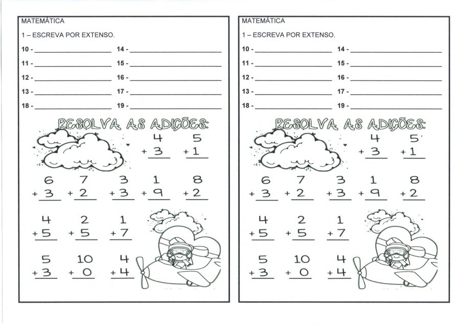 Adição e números por extenso · Alfabetização Blog