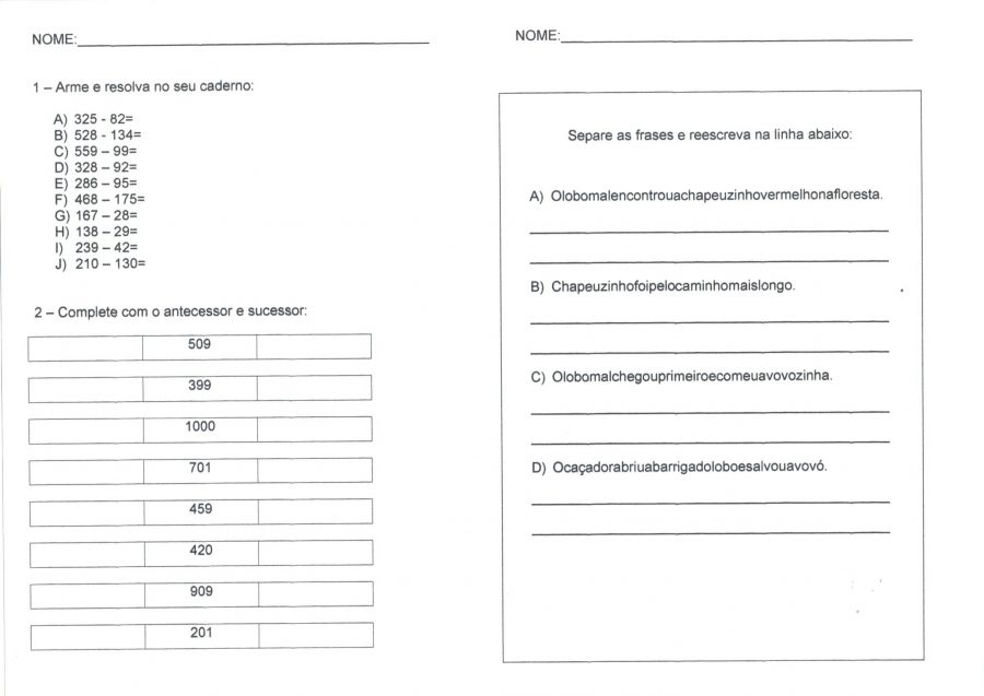 Antecessor-Sucessor e Segmentação de palavras