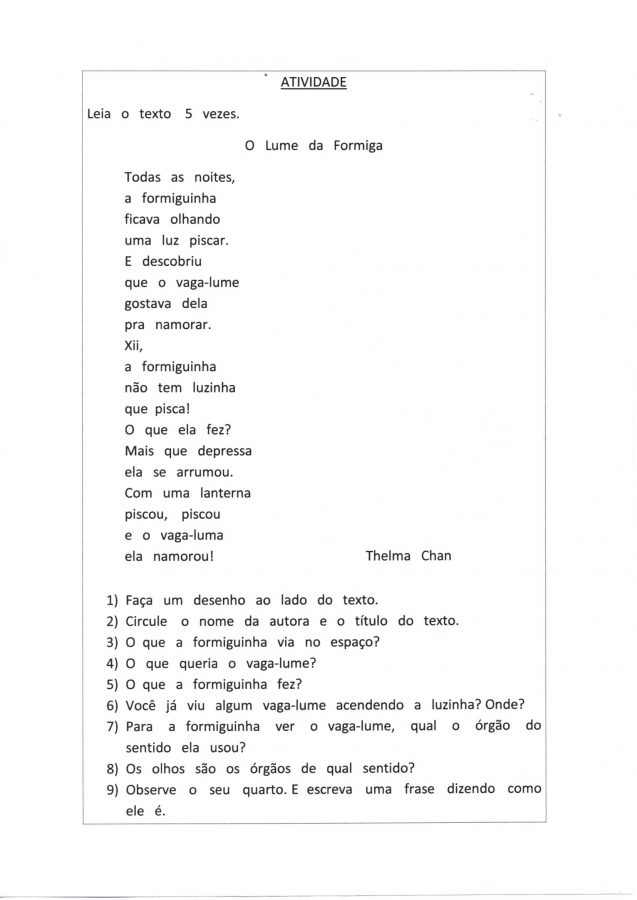 Texto-Leitura e Interpretação com questões