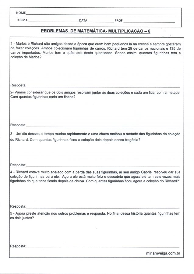 Problemas de Multiplicação-Com vídeo explicativo 6