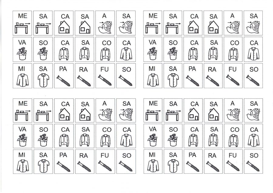 Sílabas para montar palavras-S com som de Z