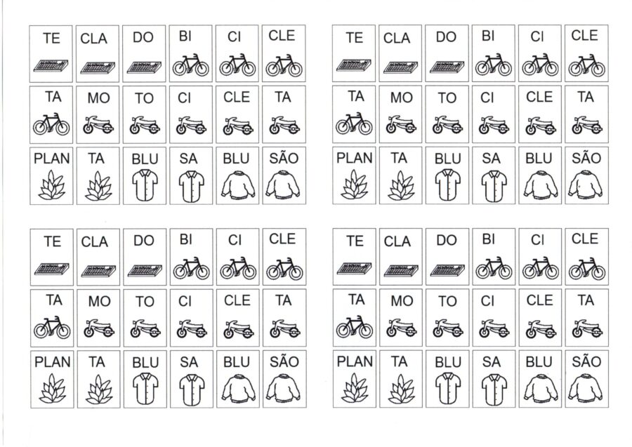Sílabas para montar palavras-L intercalado