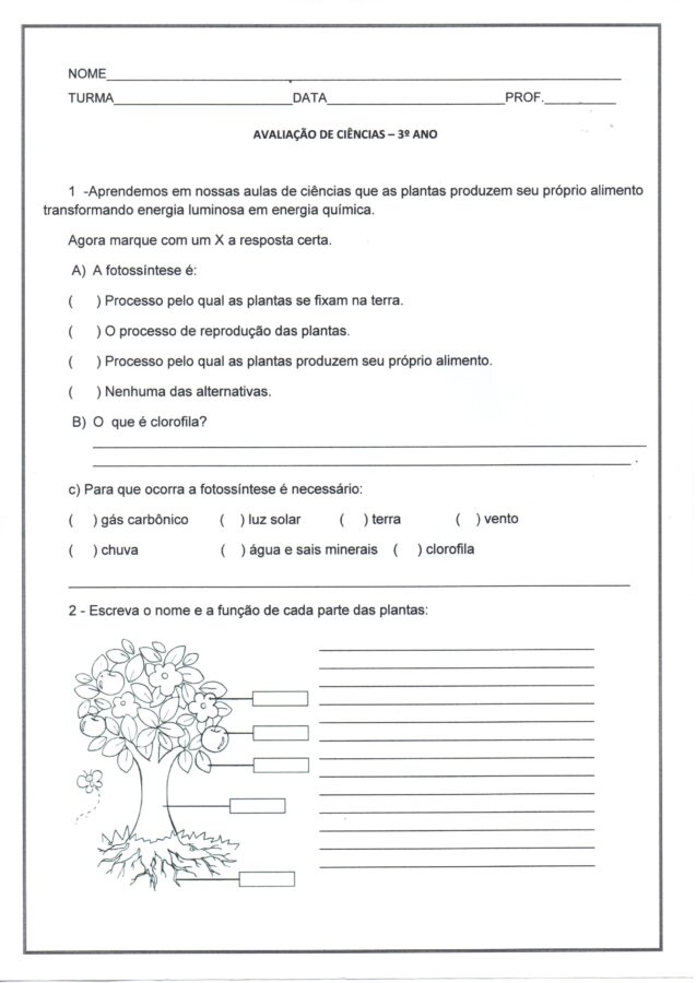 Avaliação de Ciências-Parte 1