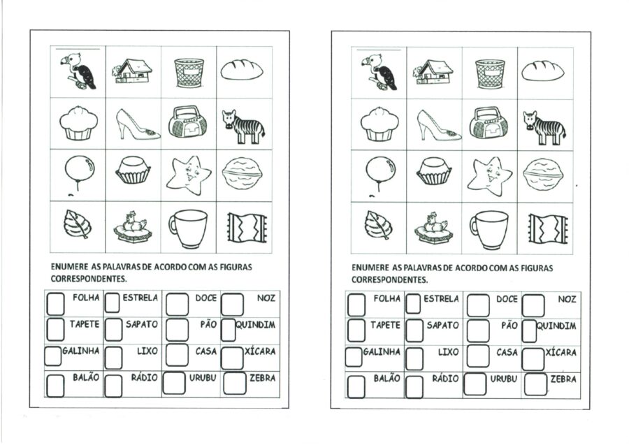 Atividade de Leitura com banco de palavras