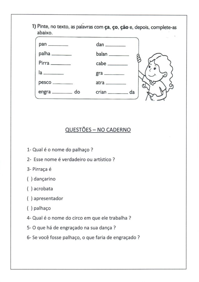 Leitura e interpretação- Palhaço Pirraça 2