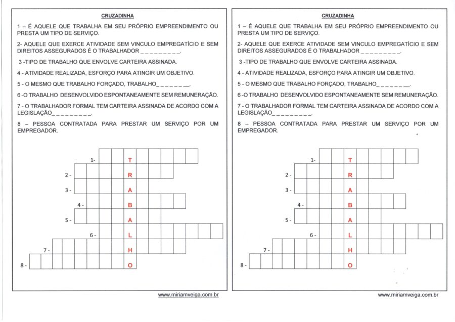 EJA-Dia do trabalho-Cruzadinhas