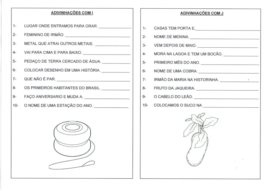Adivinhas e Adivinhações com I e J