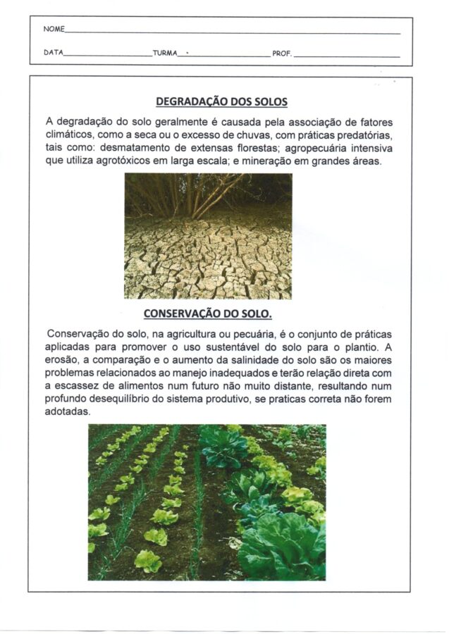 Ciências-Atividades degradação do solo-Parte 1