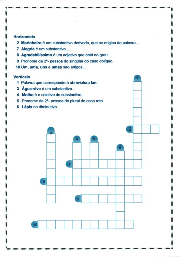 cruzadinha dos substantivos