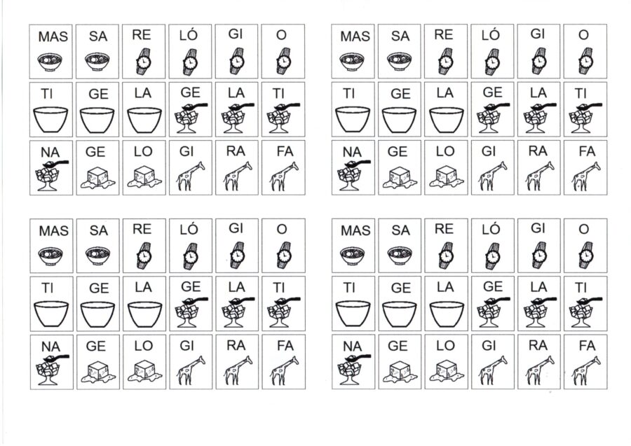 Sílabas para montar palavras GI GE