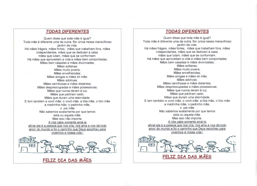 Dia das Mães-Todas Diferentes