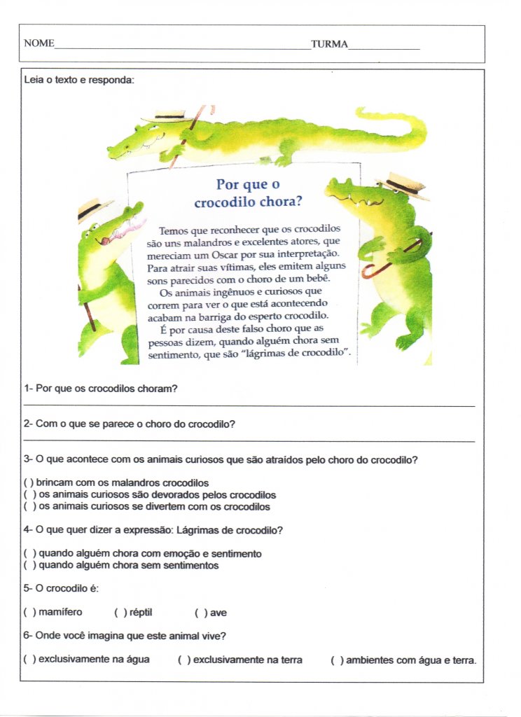 Interpretação de texto-Animais