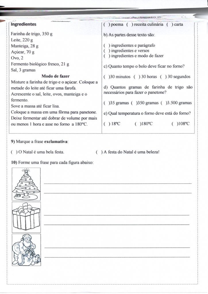 Avaliação de Língua Portuguesa 2 Ano Interpretação-Folha 2