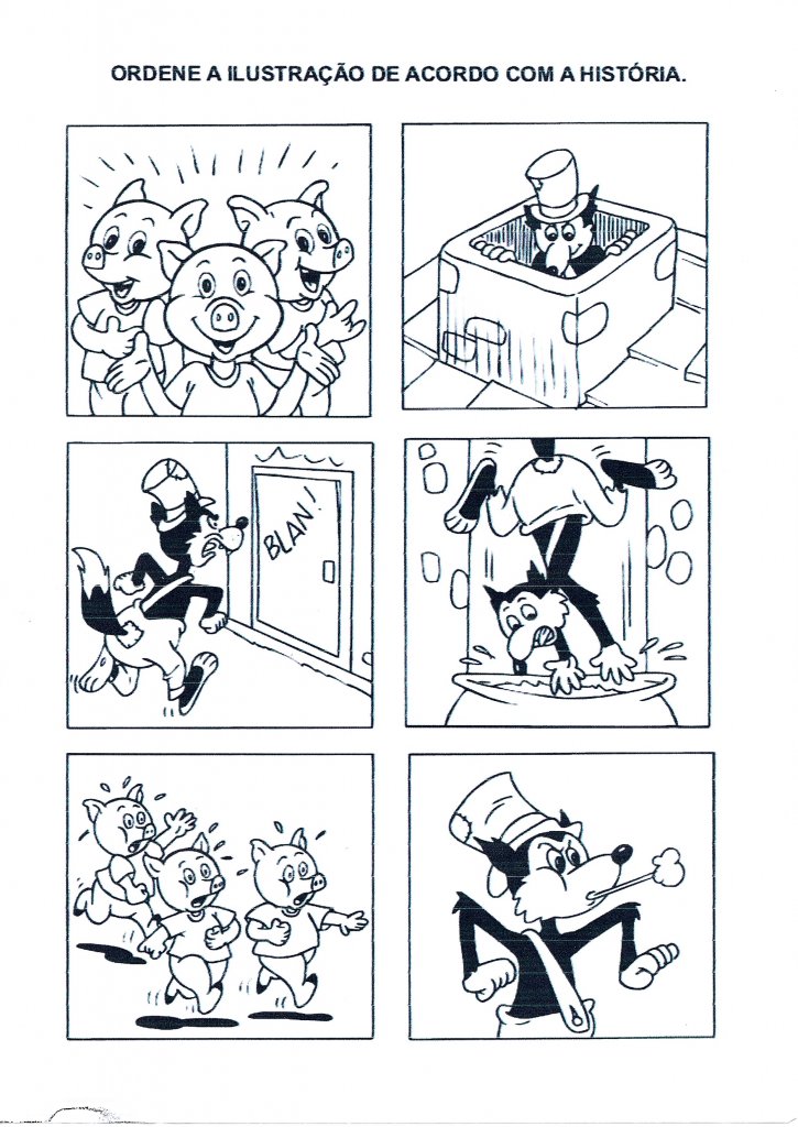 Quadrinhos-Sequência Lógica-Os três porquinhos