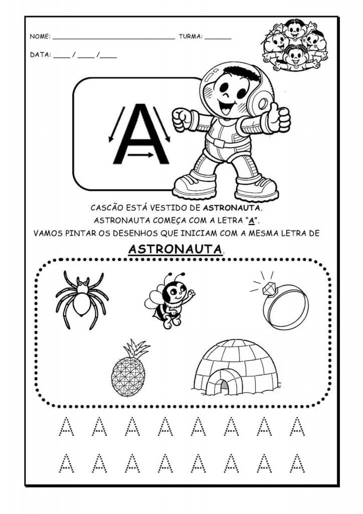Alfabeto da Mônica A B C D E-Folha 1