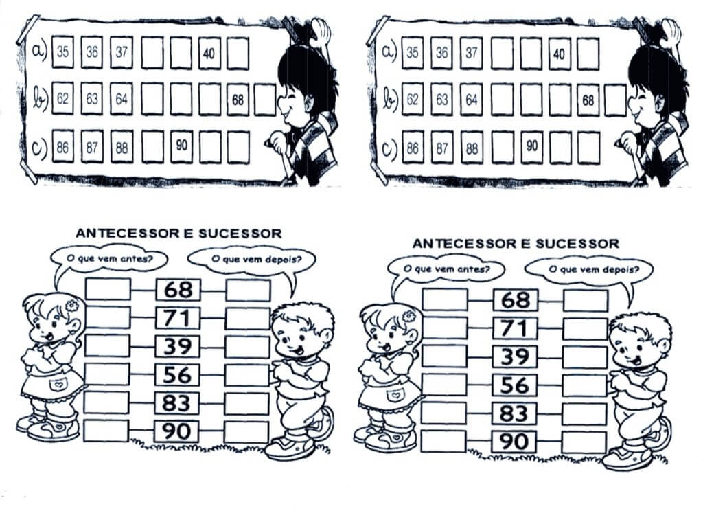 Atividade de Matemática-Antecessor e Sucessor