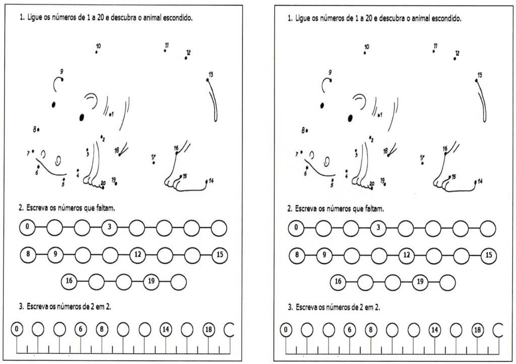 Ligue os números da figura e descubra o animal