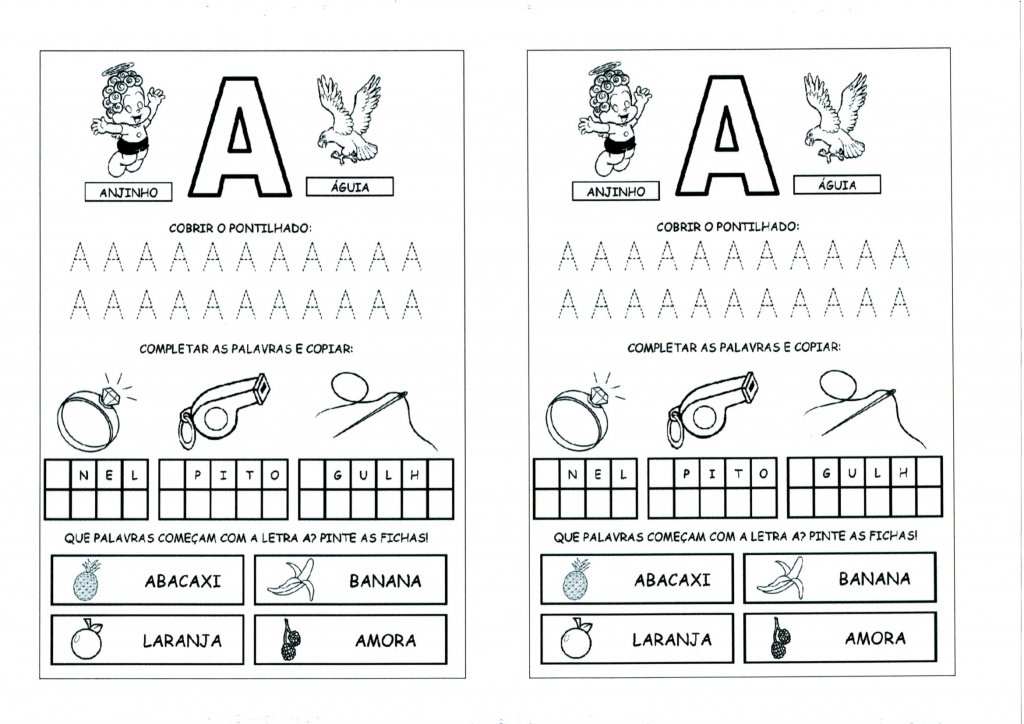 Alfabeto com as Letras Iniciais e Pontilhadas-Parte 1-Letra A