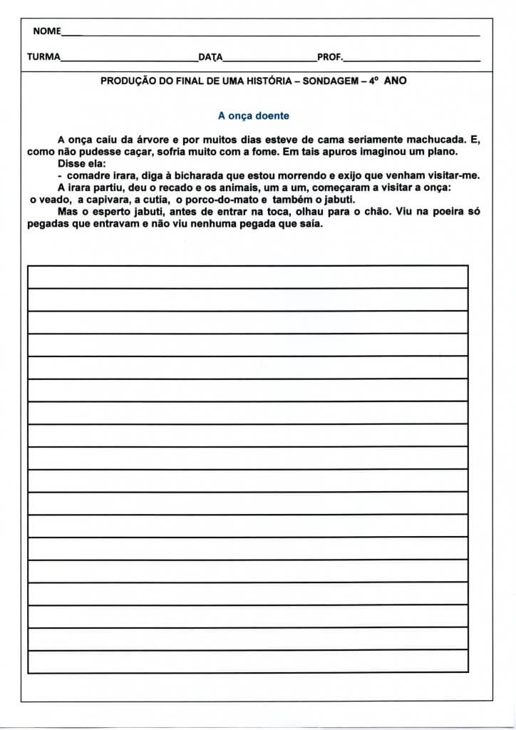 Produção de Final de história-Sondagem-4 Ano