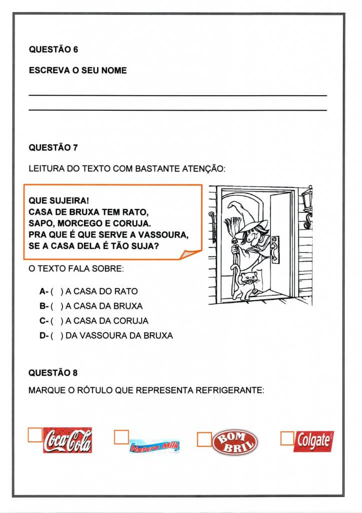 Avaliação Diagnóstica Geral 1 Ano-Parte 1-Folha 3-Parlenda